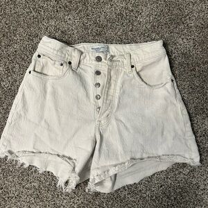Abercrombie & Fitch Off-White High Waist Dad Short